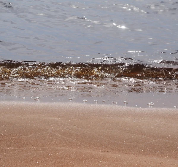 Sandy shore of the lake — Stock Photo, Image