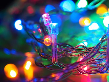 Güzel renkli LED festoon. Yeni Yıl