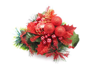 Beyaz arka planda noel süslemeleri