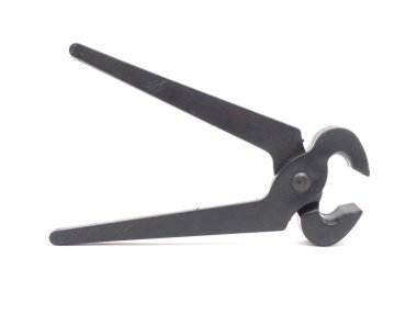 Beyaz bir arka plan üzerinde siyah pense