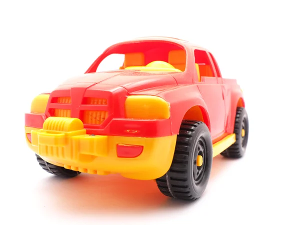 Красный Автомобиль Игрушки Белом Фоне — стоковое фото