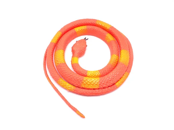 Serpiente Juguete Naranja Sobre Fondo Blanco —  Fotos de Stock