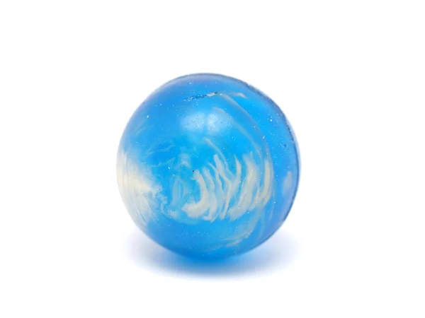 Blue Rubber Ball White Background — Stock Photo, Image