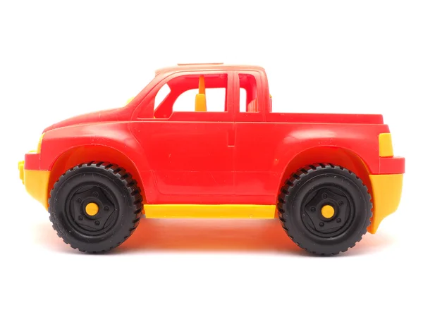 Czerwony Samochód Zabawki Białym Tle — Zdjęcie stockowe