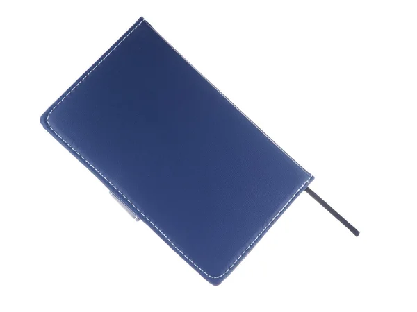 Cuaderno azul sobre un fondo blanco — Foto de Stock