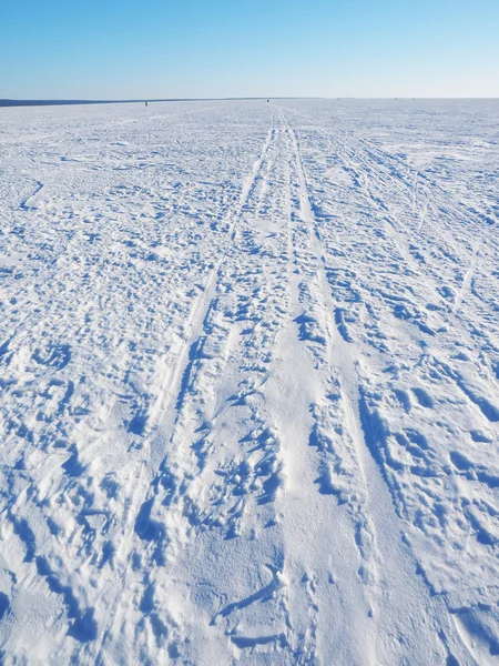 Camino en el hielo. lago — Foto de Stock