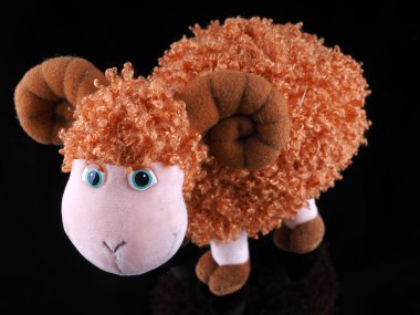 siyah zemin yumuşak oyuncak koyun