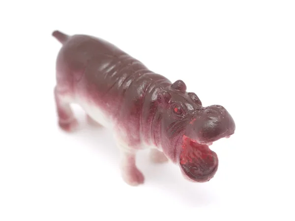 Nijlpaard speelgoed op een witte achtergrond — Stockfoto