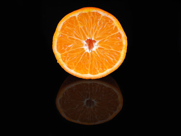 orange on a black background
