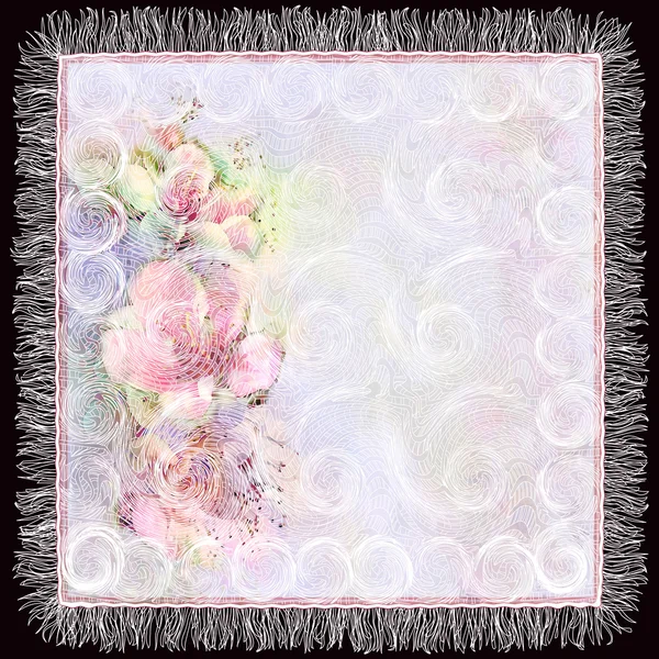 Διάτρητη πετσέτα φαγητού με πολύχρωμα άνθη μοτίβο — Φωτογραφία Αρχείου