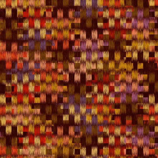 Рисунок ткани с рядом красочных гранж полосатых прямоугольников — стоковое фото