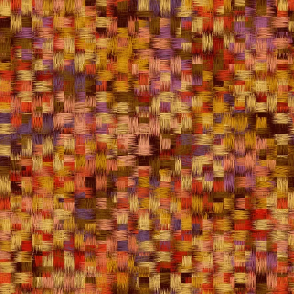 Шаблон с рядами красочных гранж полосатых переплетающихся квадратов — стоковое фото