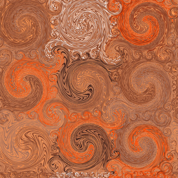 Grunge striped and swirled ornamental seamless pattern 