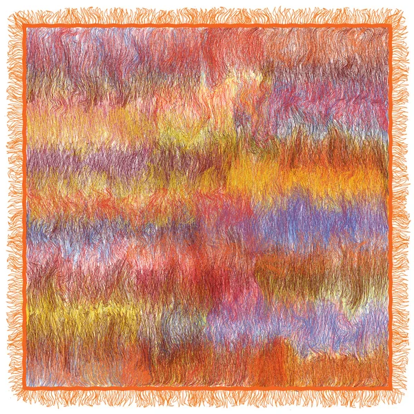 Puszysty dywan z splot nieczysty pasiasty, faliste kolorowy wzór — Wektor stockowy