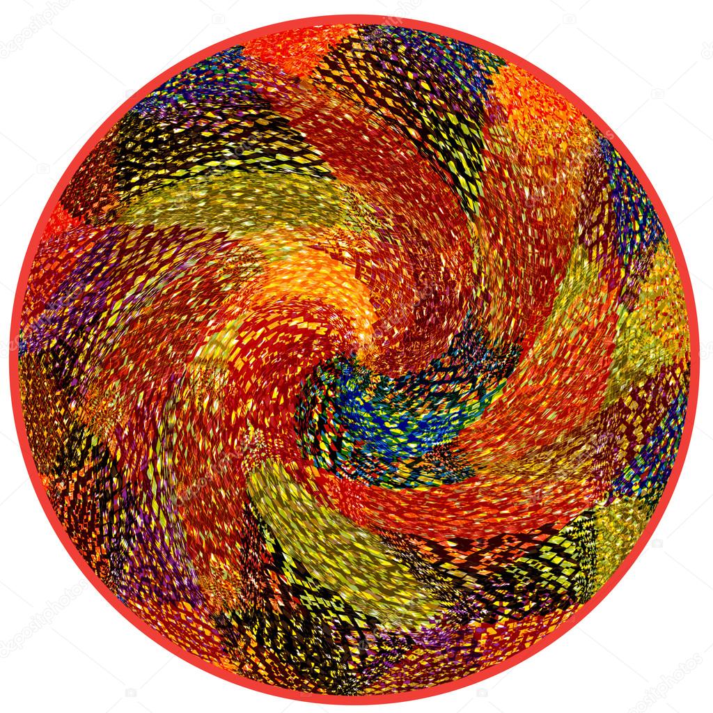 Runde bunte Teppich mit ornamentalen Muster isoliert auf ...