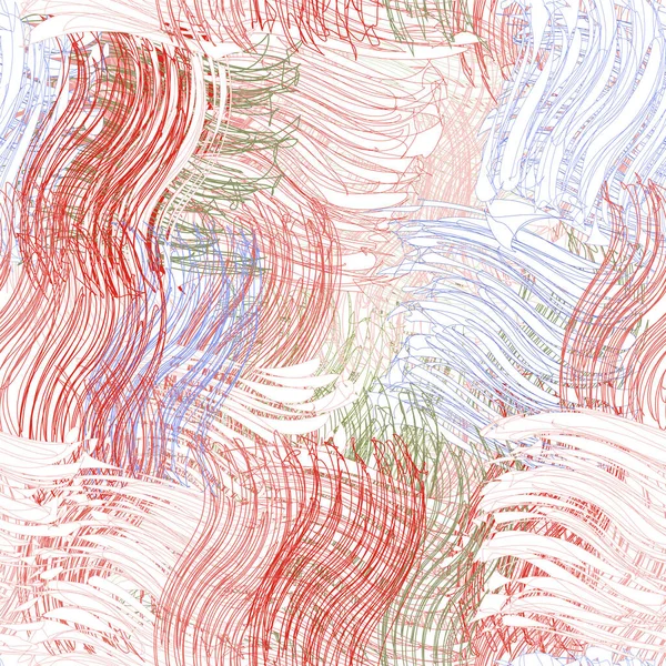 Бесшовный Красочный Узор Волнистыми Волнистыми Кривыми Гранжа Полосы Веб Дизайна — стоковый вектор