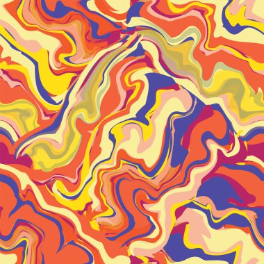 Grunge çizgili dalgalı renkli seamless modeli