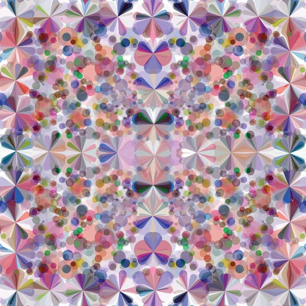 Seamless grunge stained kaleidoscopic pattern in pastel colors — Stock Vector