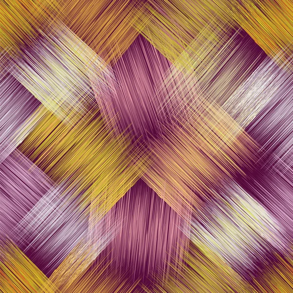 Motif sans couture avec des éléments carrés rayés en diagonale sur fond violet — Image vectorielle