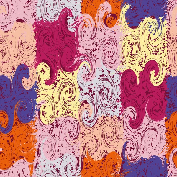 Grunge listrado vertical ondulado colorido quilt sem costura padrão — Vetor de Stock
