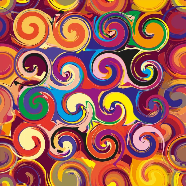 Seamless pattern with rows of colorful swirl elements — Stockový vektor