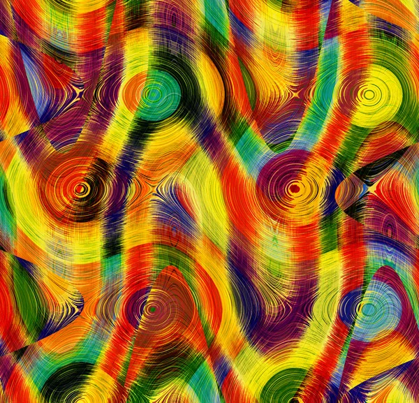 Абстрактний барвистий гранжевий смугастий хвилястий фон з райдужними дисками — стокове фото