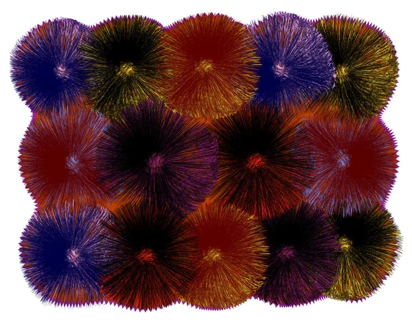 Deken met abstracte kleurrijke pluizig cirkel geïsoleerde op wit — Stockvector