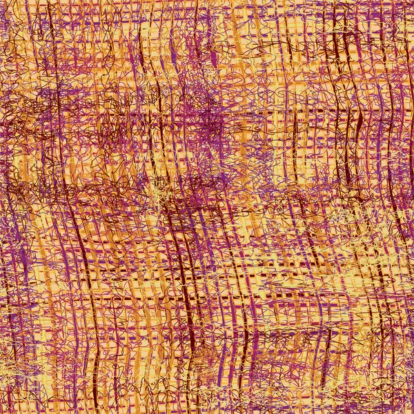 Tisser motif sans couture rayé et à carreaux grunge dans les couleurs marron, jaune, violet — Image vectorielle