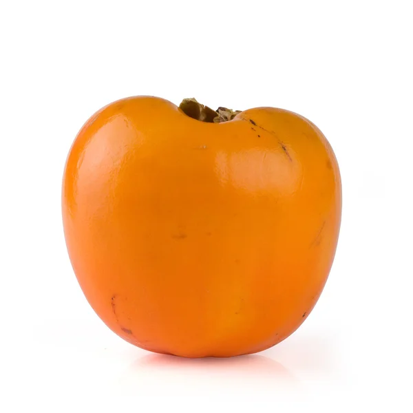 One persimmon on white. — Stock Photo, Image