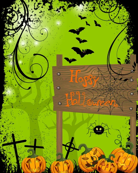 Feliz cartão de Halloween — Vetor de Stock