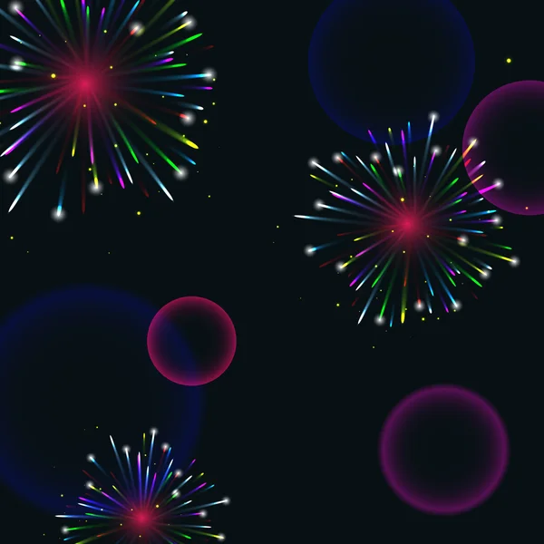 Kleurrijke vuurwerk — Stockvector