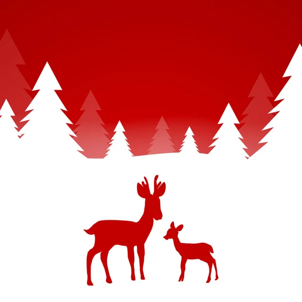 Winterscene - kartki świąteczne — Wektor stockowy