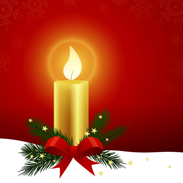 Christmas candle — Stock Vector