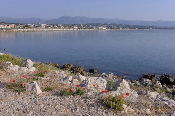 Sea and rocks at Antibes in France — Stock Photo, Image