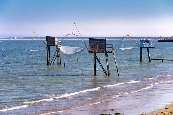 Fishing Carrelets Saint Michel Chef Chef Loire Atlantique Department Western — Stock Photo, Image