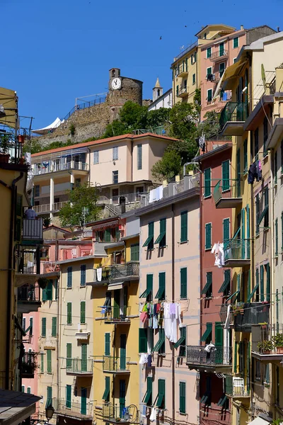 Typical Street Its Colorful Facades Village Riomaggiore Commune Province Spezia — Stock Photo, Image