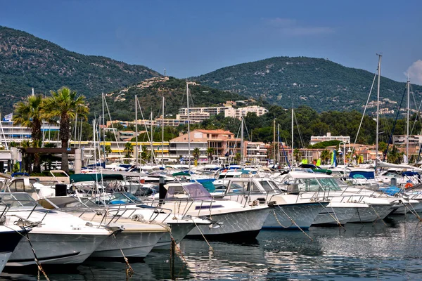 Motorboten Haven Van Cavalaire Sur Mer Gemeente Het Franse Departement — Stockfoto