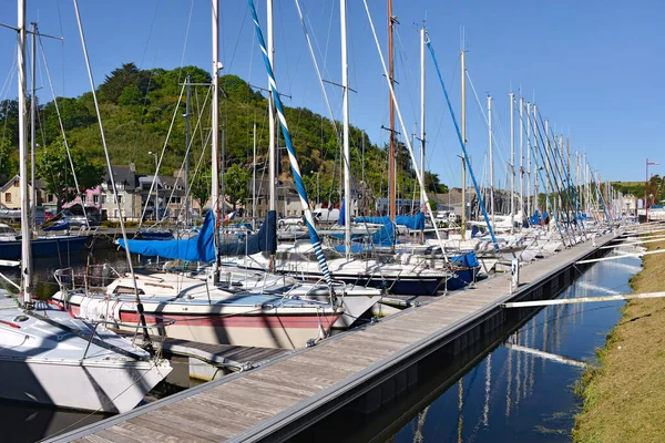 Zeilboten Afgemeerd Aan Rivier Gout Haven Van Saint Brieuc Gemeente — Stockfoto