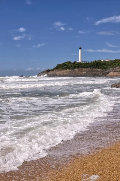 Pláž Maják Biarritz Městě Pobřeží Atlantiku Departementu Pyrnes Atlantiques Francouzském — Stock fotografie