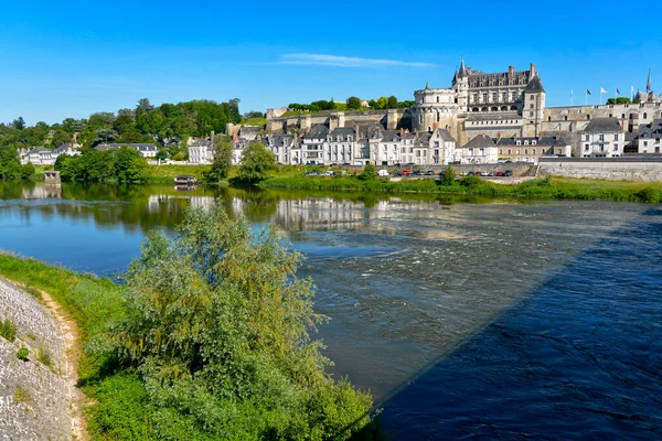 Řeka Loire Amboise Obec Proslulá Svým Nádherným Hradem Departementu Indre — Stock fotografie