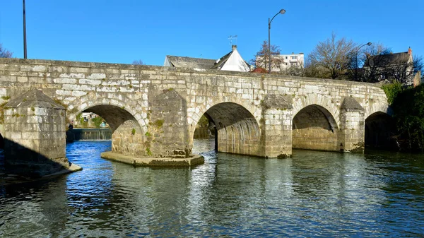 Old Bridge River Sarthe Alenon Lower Normandy Region France — Stock Photo, Image