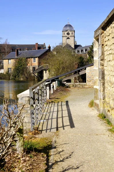 Sarthe river bank at Alençon in France — Stok fotoğraf