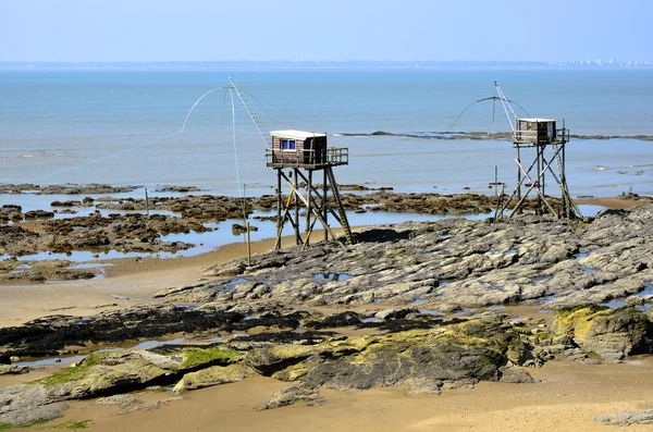 Carrelets at Saint-Michel-Chef-Chef in France — Stock Photo, Image