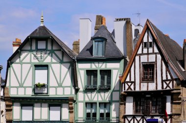 Typical houses of Auray in France clipart