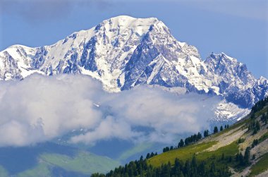 Mont Blanc massif of La Plagne in France clipart