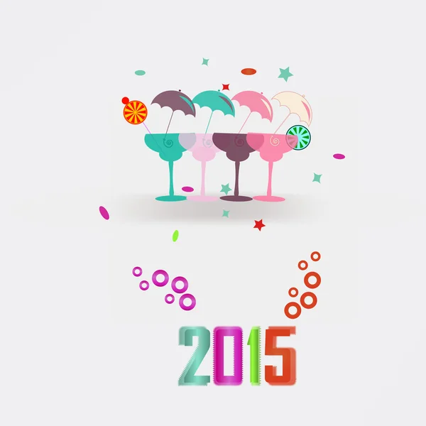 Cocktails für das neue Jahr 2015 — Stockvektor