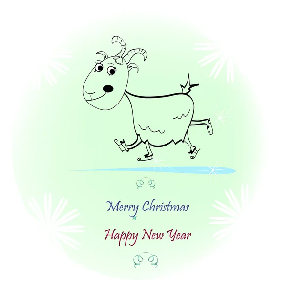 Happy New Year goat — Stock Vector