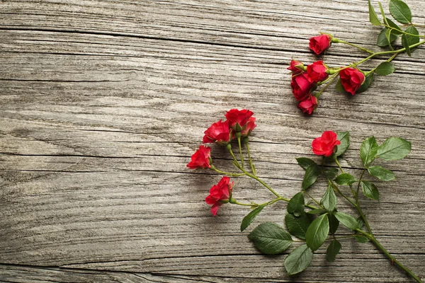 Rosas sobre mesa de madera —  Fotos de Stock