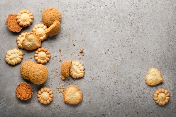 Sabrosas Galletas Caseras Azúcar Todas Las Formas Tamaños Vacaciones Celebración — Foto de Stock