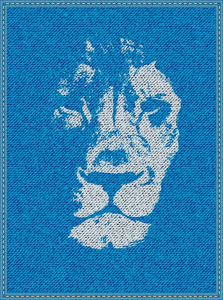 Lion sur un fond de jean — Image vectorielle